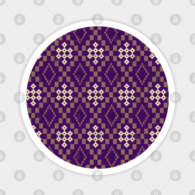 Purple ethnic pattern Magnet by BigSaturn